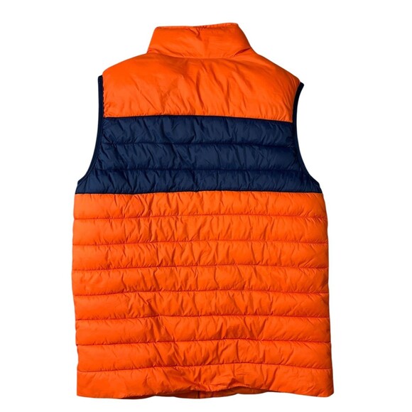 Janie & Jack Boys Puffer Vest  Size 14-16  Orange / Navy Colorblock  Fall Winter - Picture 2 of 7